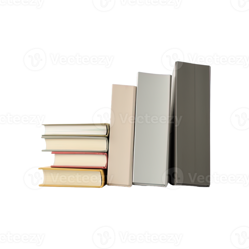 A pile of books on a transparent background. png