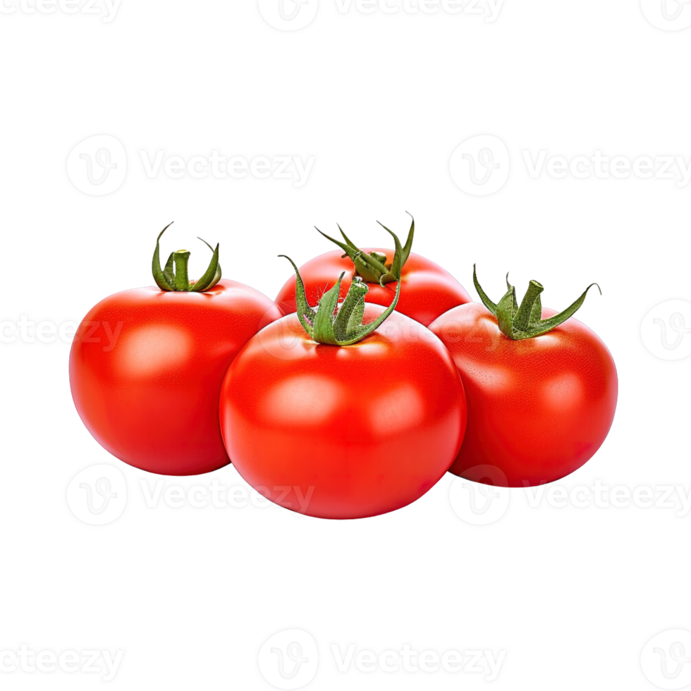 A group of tomatoes isolated on transparent background. png