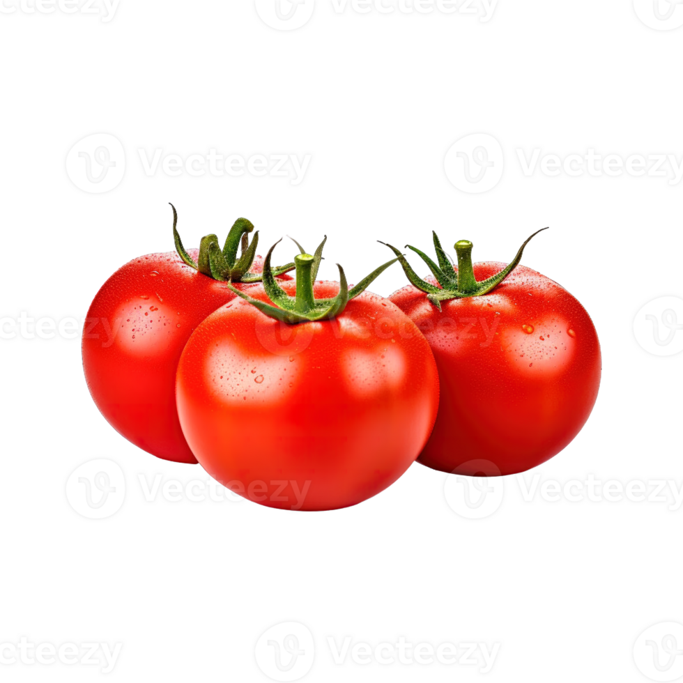 A group of tomatoes isolated on transparent background. png
