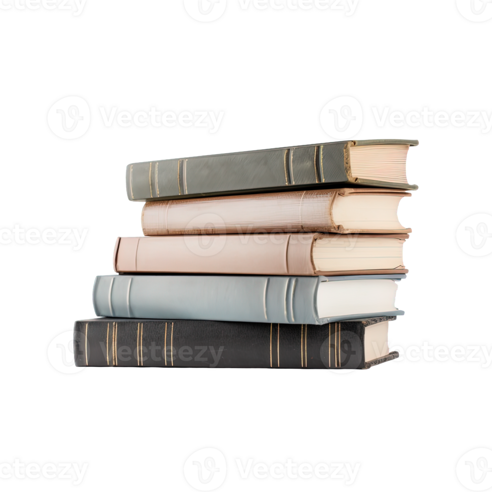 A pile of books on a transparent background. png