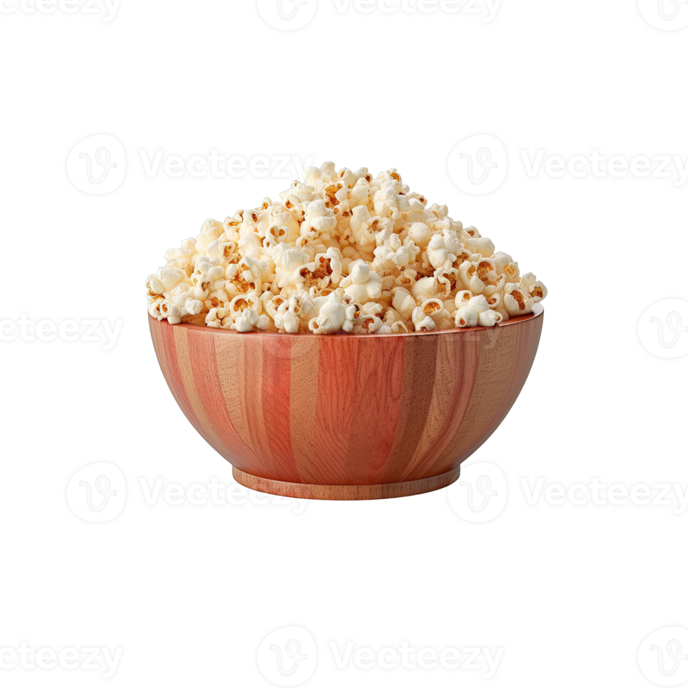 popcorn i skål isolerat på transparent bakgrund. ai genererad png