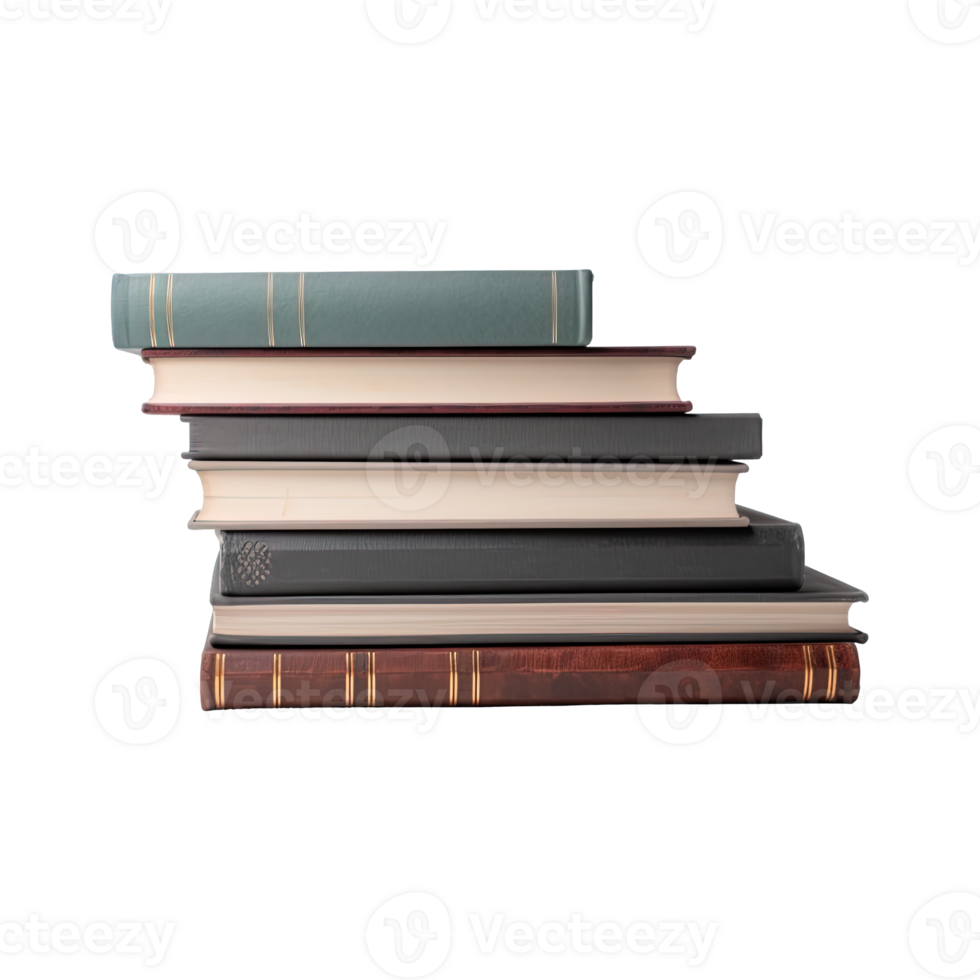 A pile of books on a transparent background. png