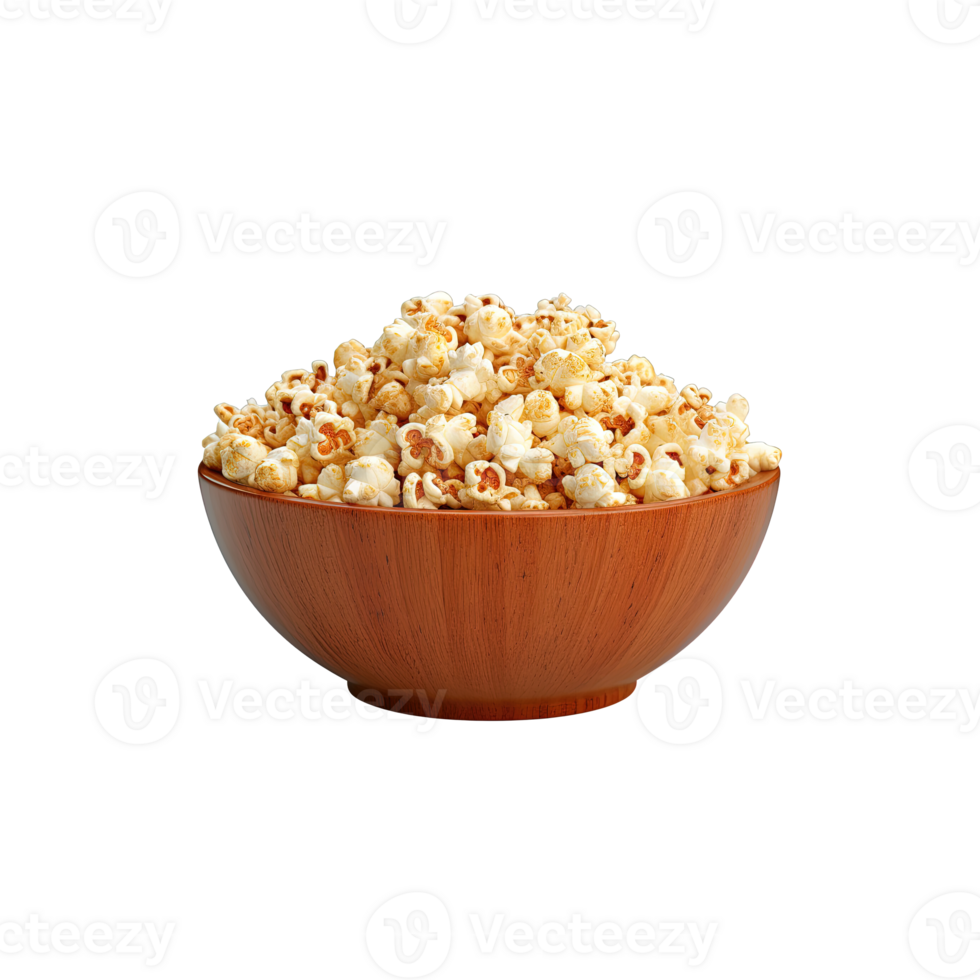 Popcorn im Schüssel isoliert auf transparent Hintergrund. ai generiert png