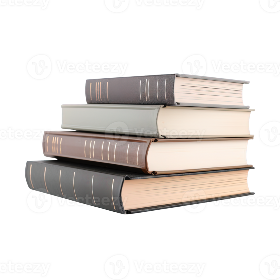 A pile of books on a transparent background. png