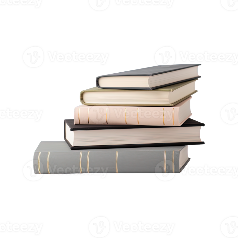 A pile of books on a transparent background. png