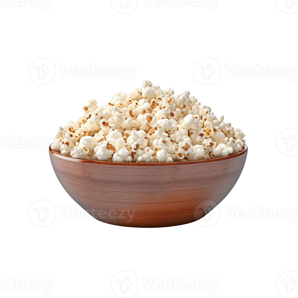 Popcorn in bowl isolated on transparent background. png
