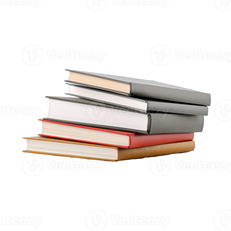 A pile of books on a transparent background. png
