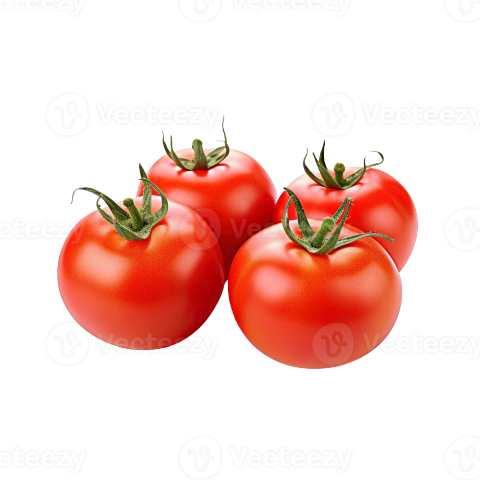 A group of tomatoes isolated on transparent background. png
