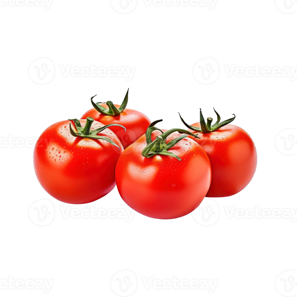 A group of tomatoes isolated on transparent background. png