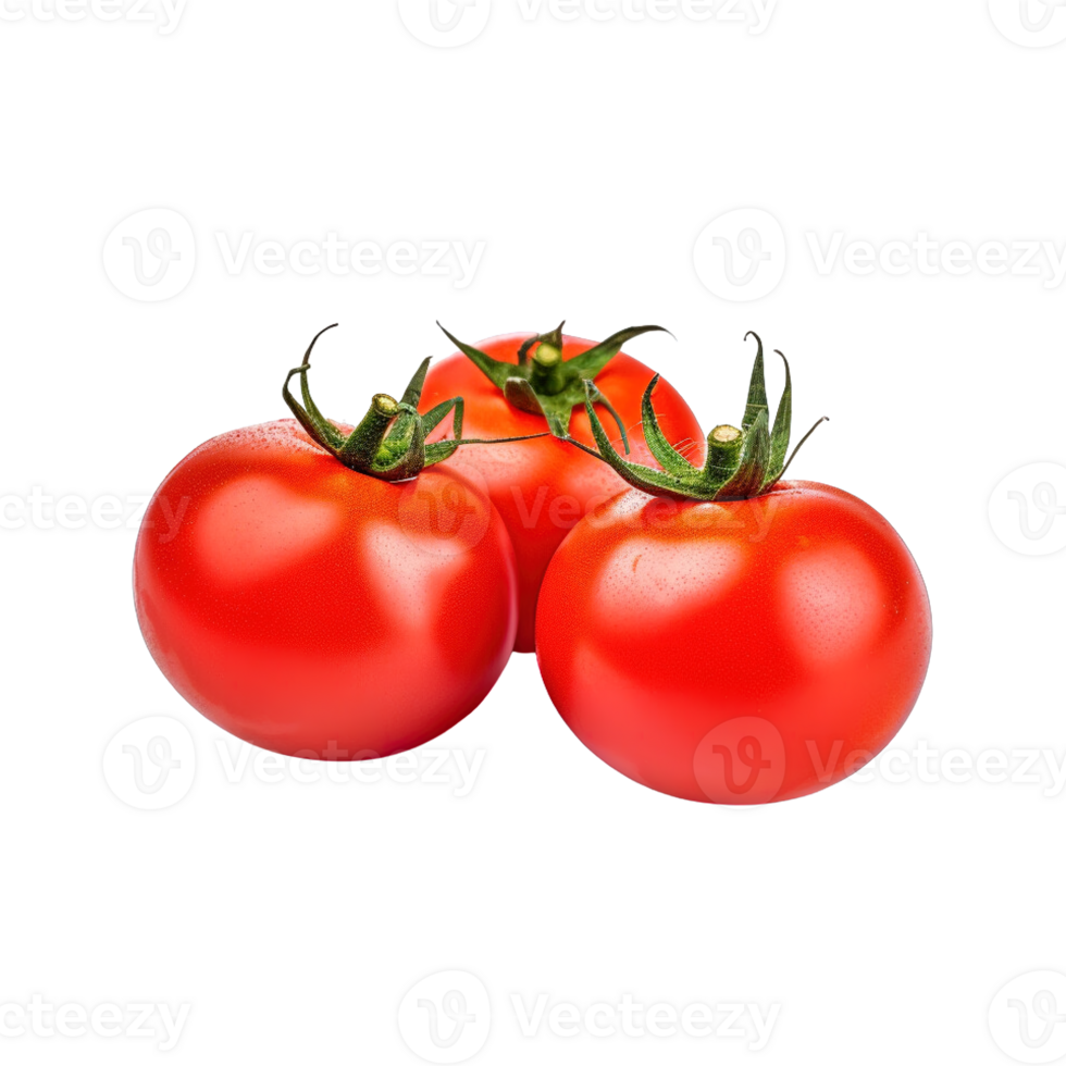 A group of tomatoes isolated on transparent background. png