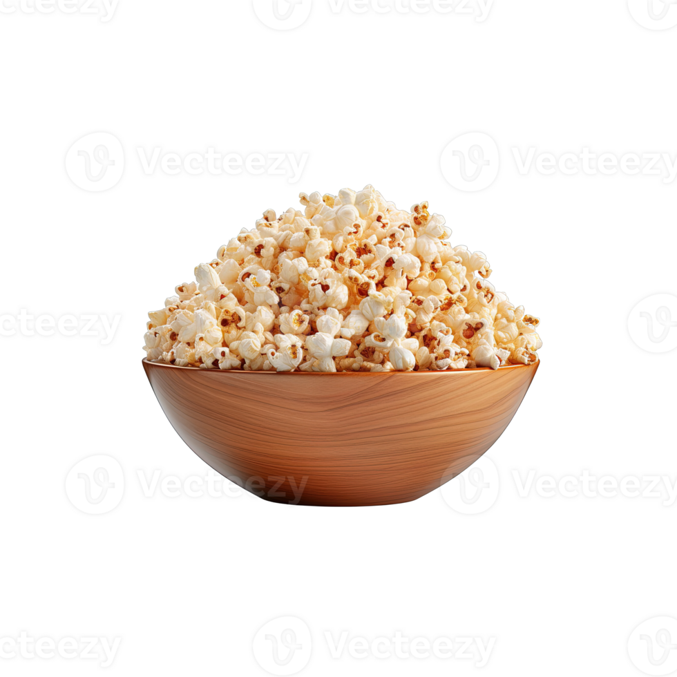 Popcorn in bowl isolated on transparent background. png
