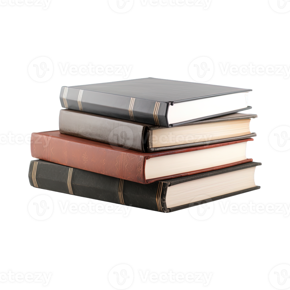 A pile of books on a transparent background. png