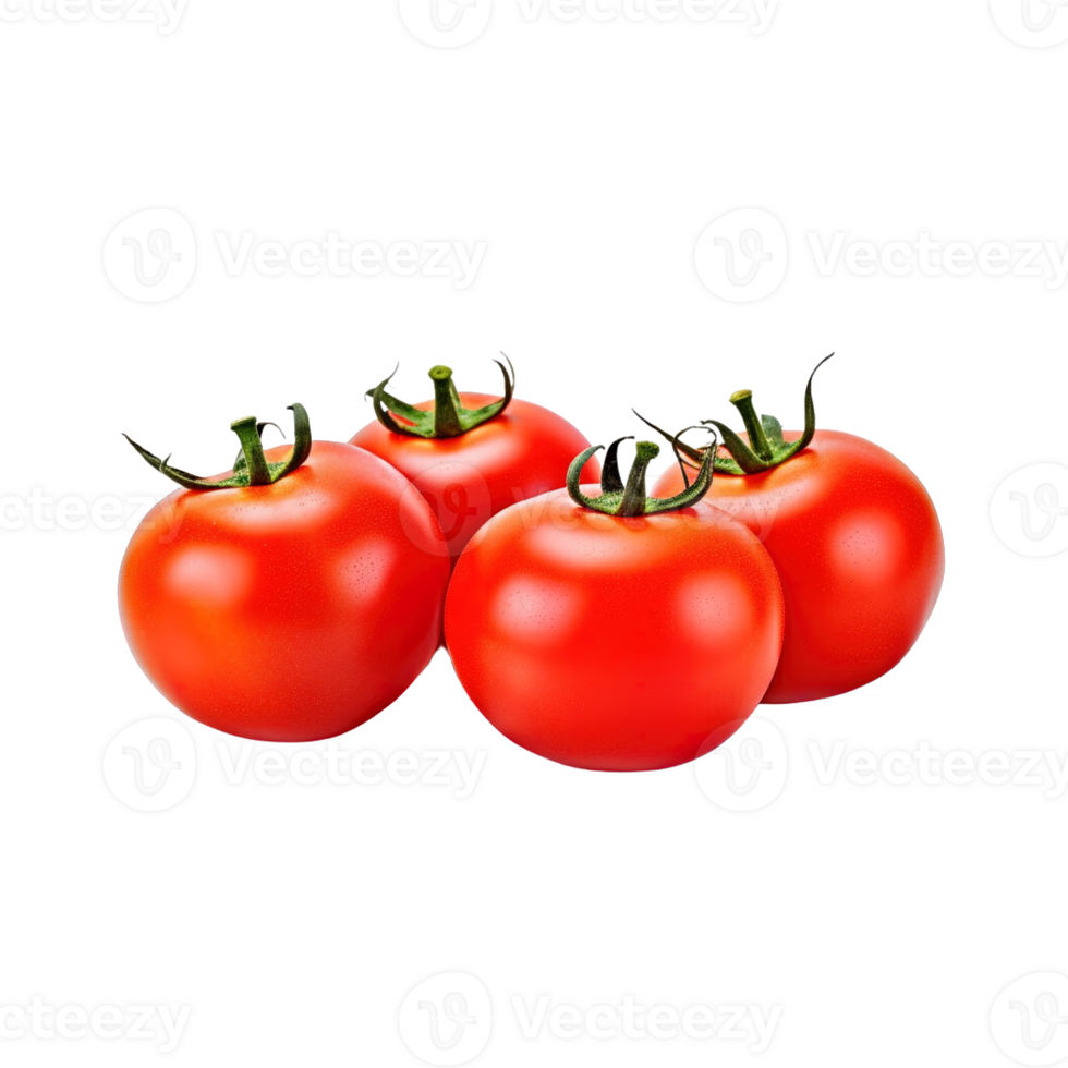 A group of tomatoes isolated on transparent background. png