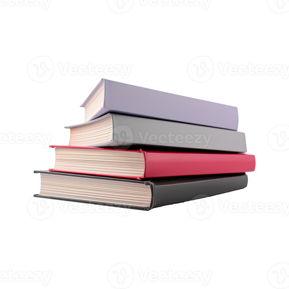 A pile of books on a transparent background. png