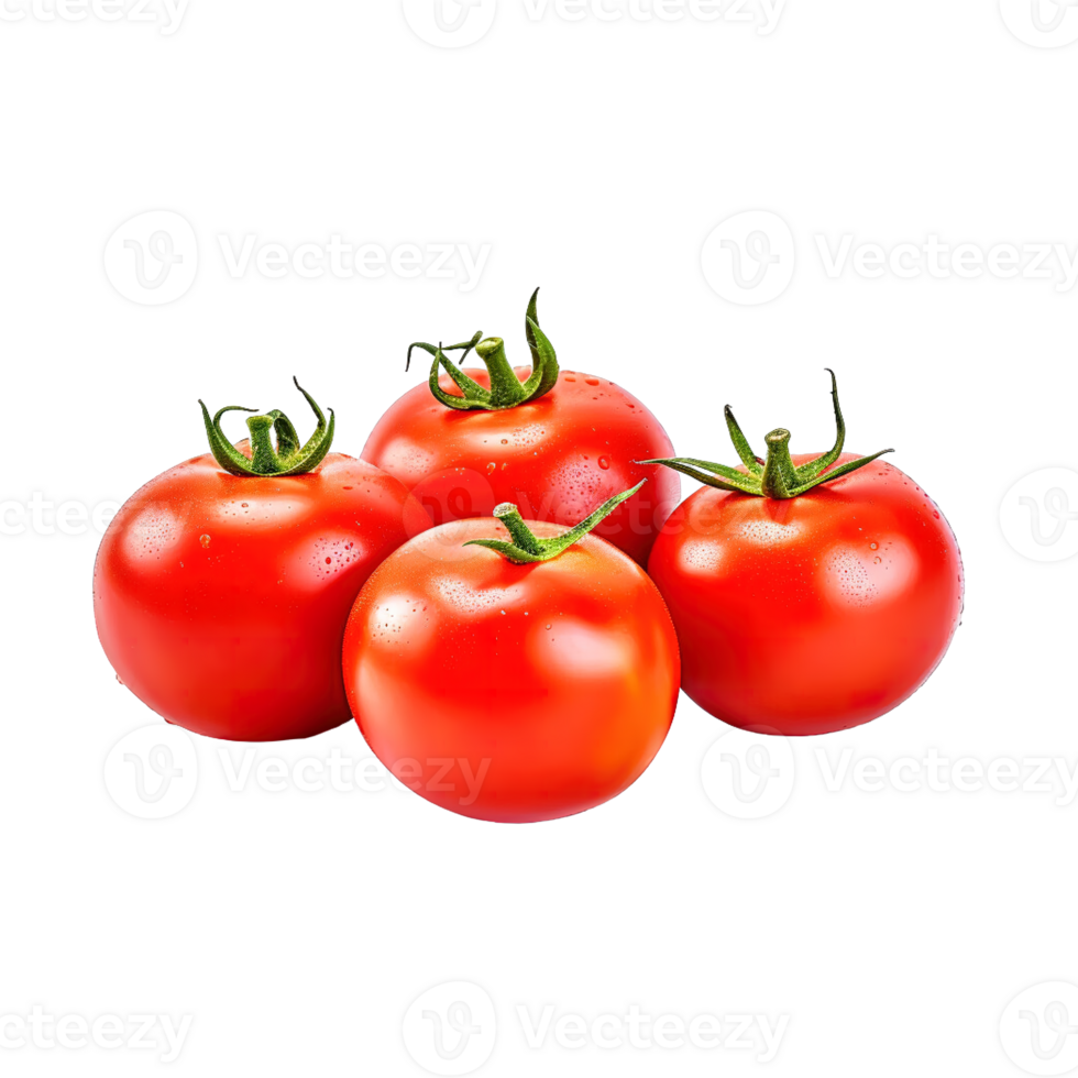 A group of tomatoes isolated on transparent background. png
