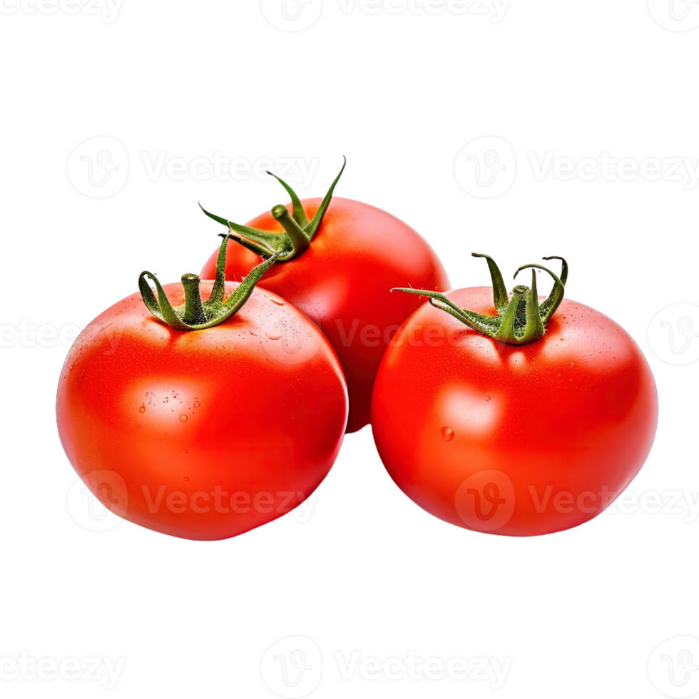 A group of tomatoes isolated on transparent background. png