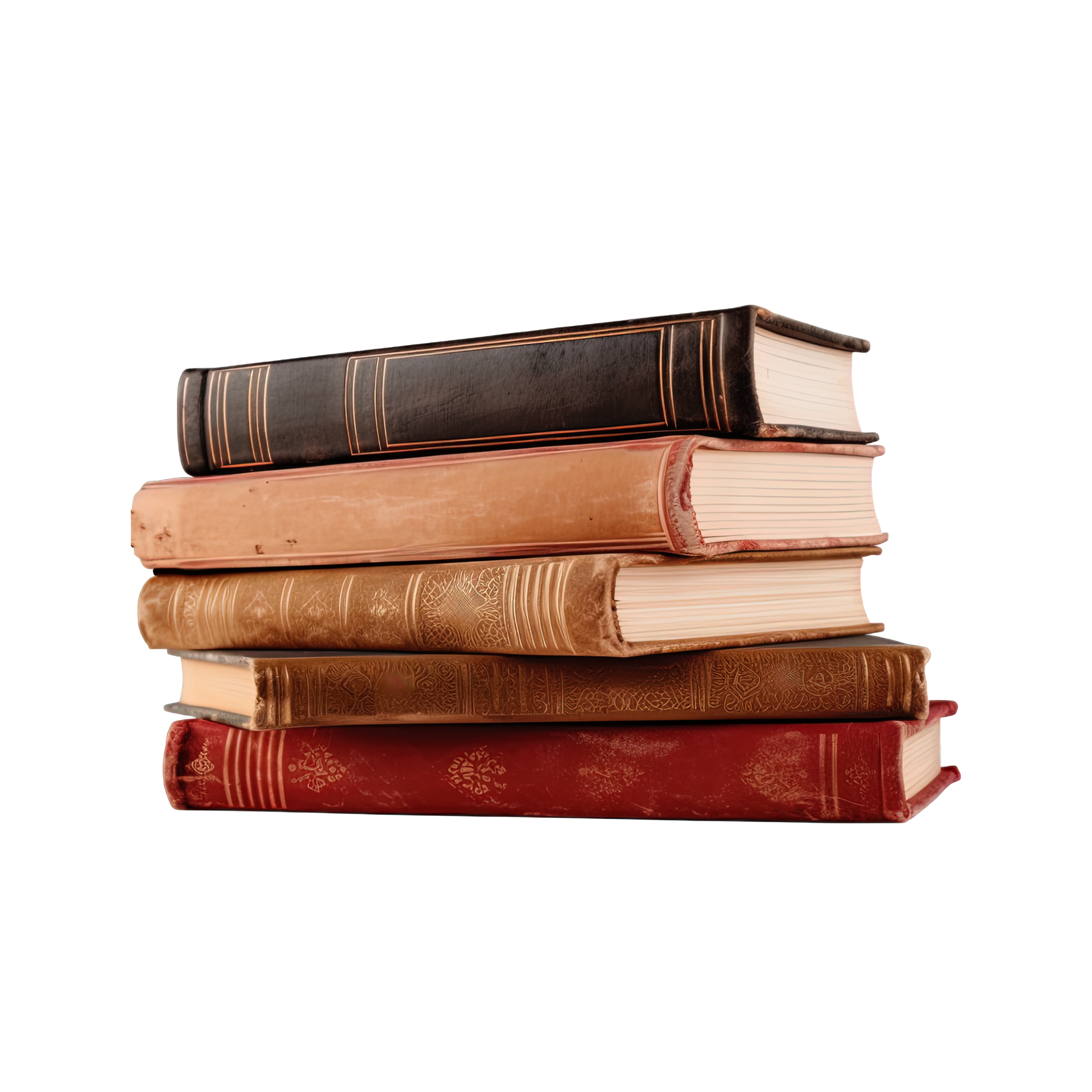 A pile of old books on a transparent background with copy space. 24108020 PNG