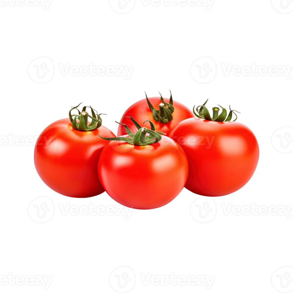 A group of tomatoes isolated on transparent background. png