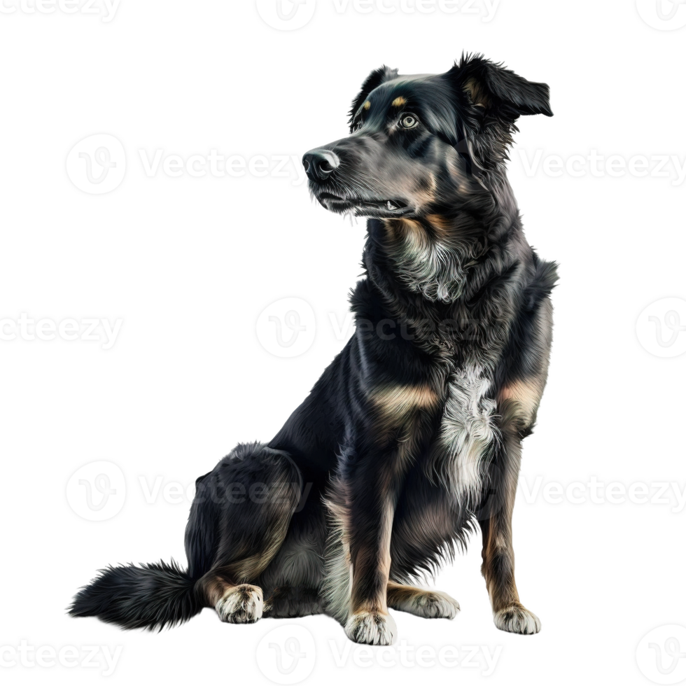 dog sitting on a transparent background. png