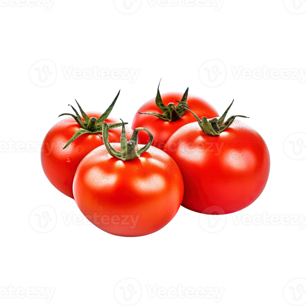 A group of tomatoes isolated on transparent background. png
