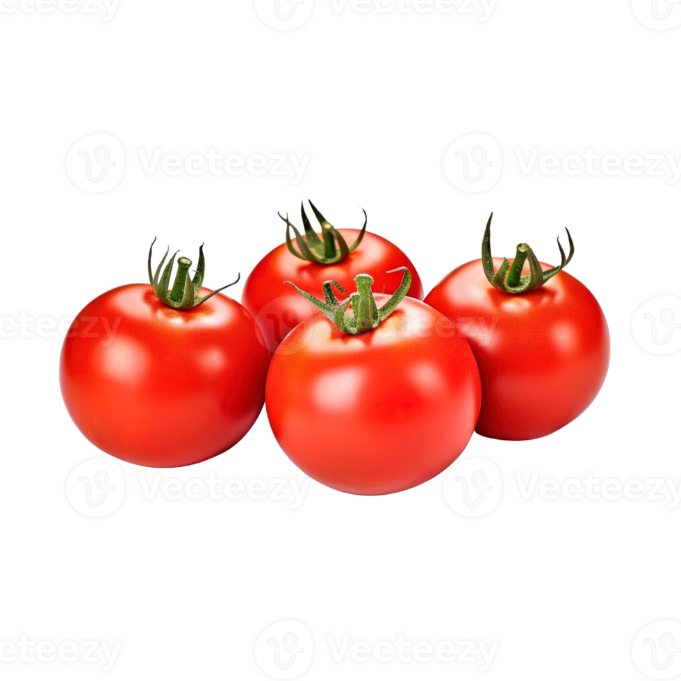 A group of tomatoes isolated on transparent background. png