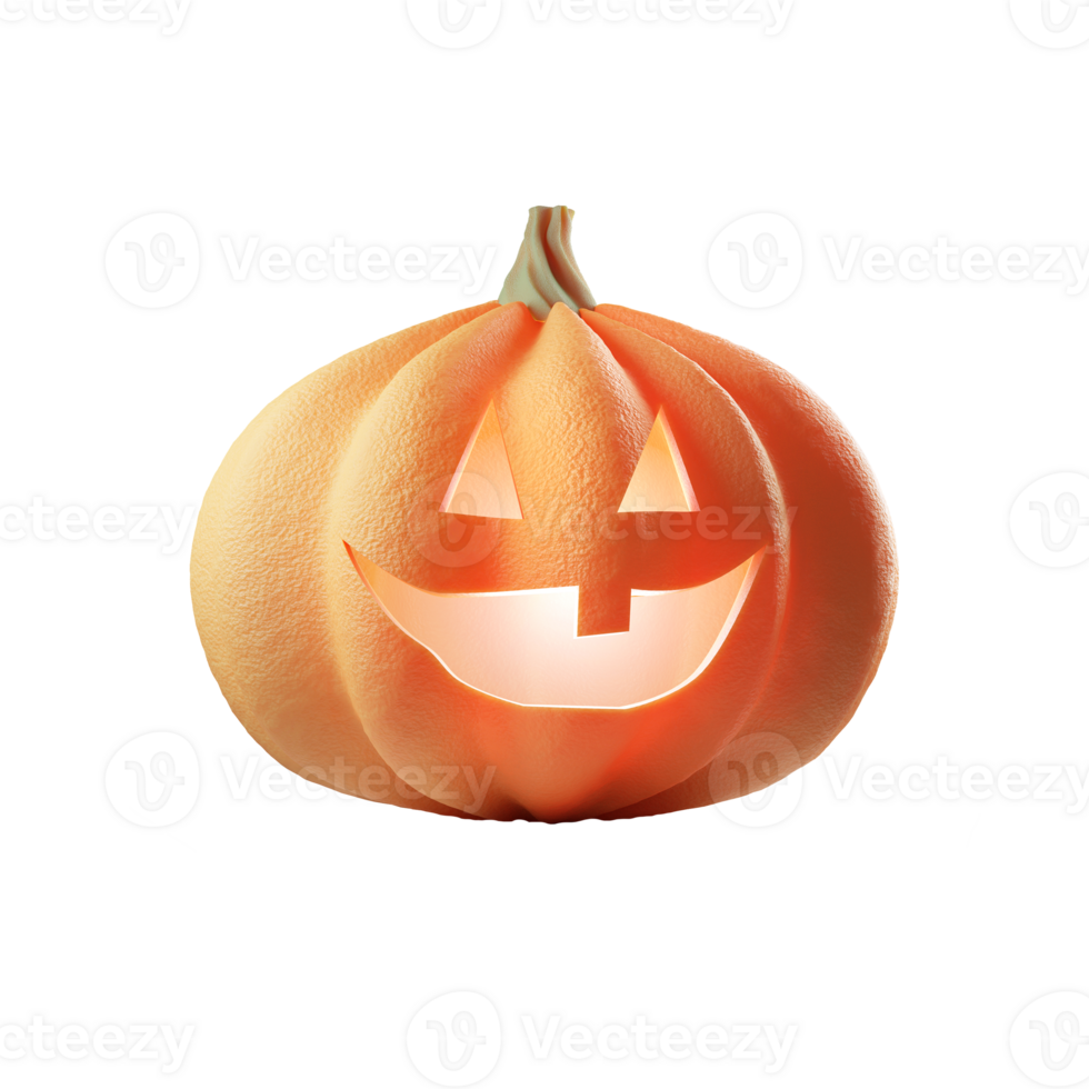 Spooky halloween pumpkin isolated on transparent background png