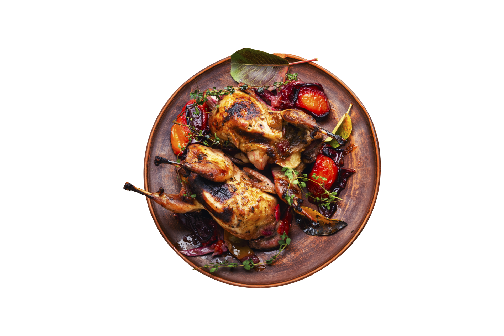 Delicious fried quail on plate with transparent background 24108092 PNG