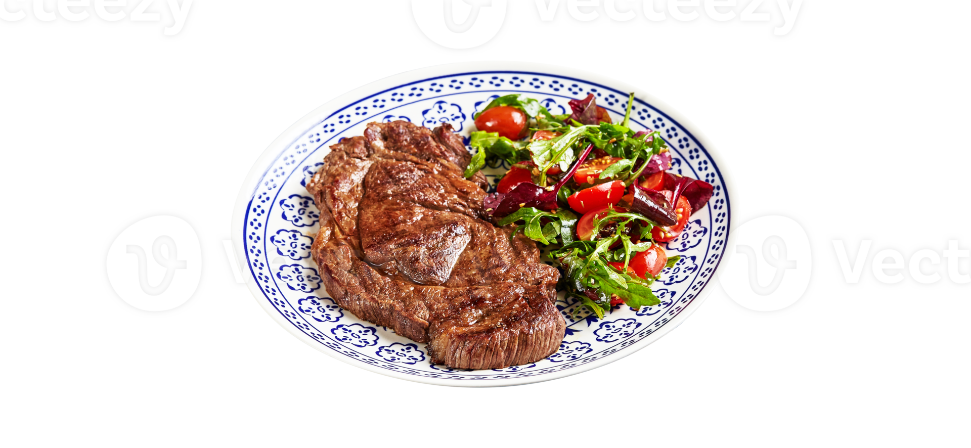 gegrillt Steaks und Gemüse Salat auf transparent Hintergrund png