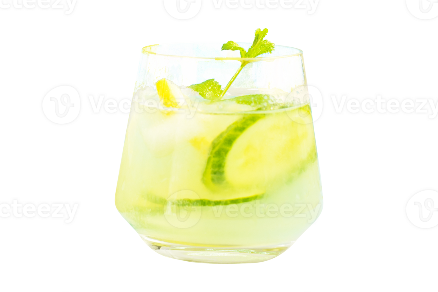 Fresh cucumber detox water isolated on transparent background png