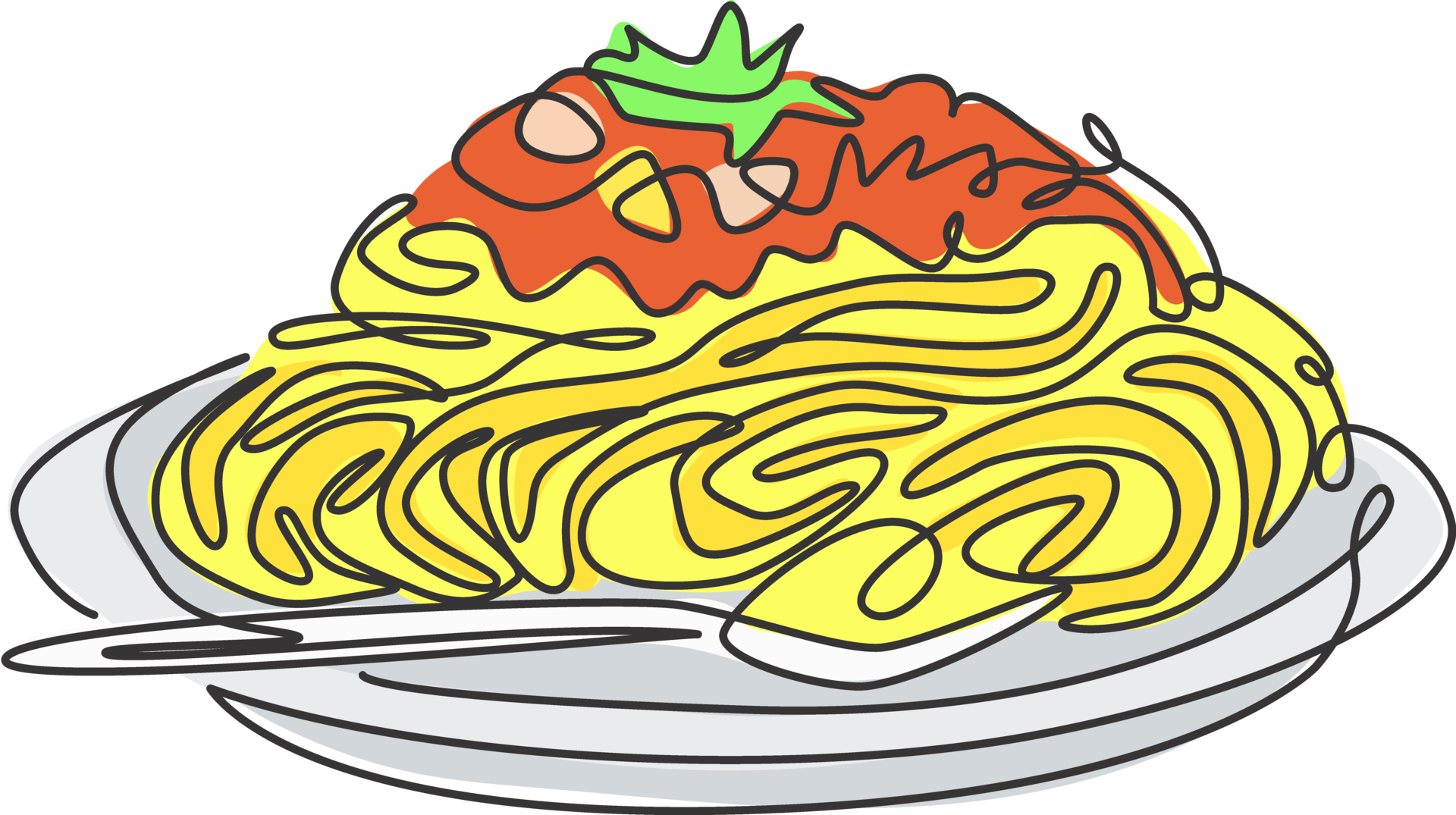 One Single Line Drawing Fresh Delicious Italian Spaghetti Logo Graphic one-single-line-drawing-fresh-delicious-italian-spaghetti-logo-graphic