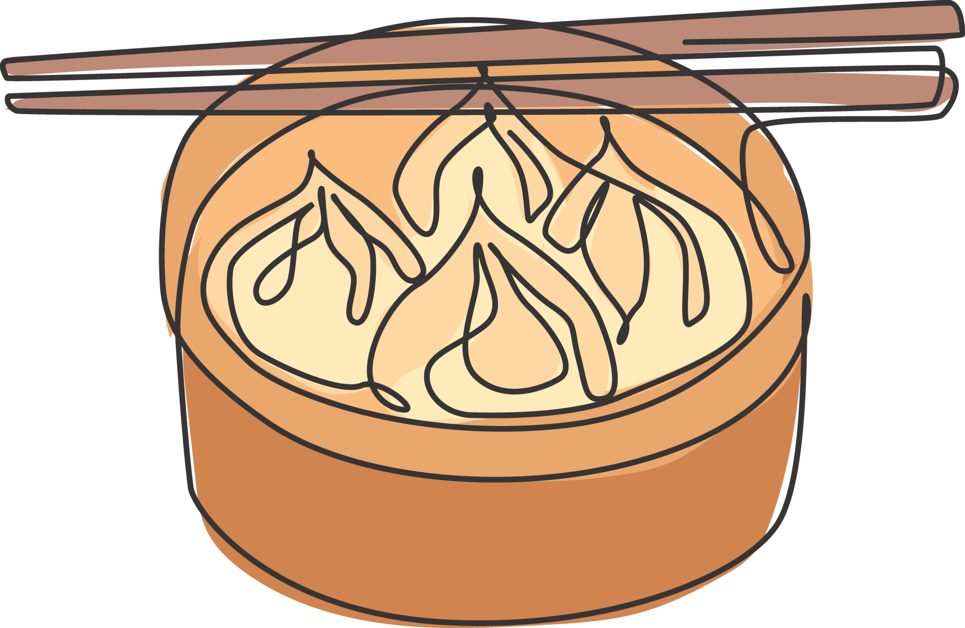one-continuous-line-drawing-of-fresh-delicious-chinese-dumpling