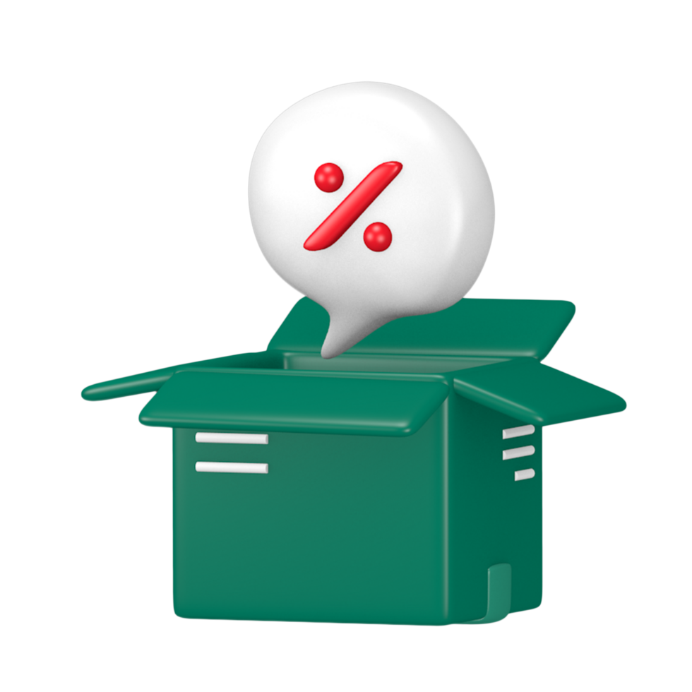 Gift Discount 3d cute shop customer icon for social media post png
