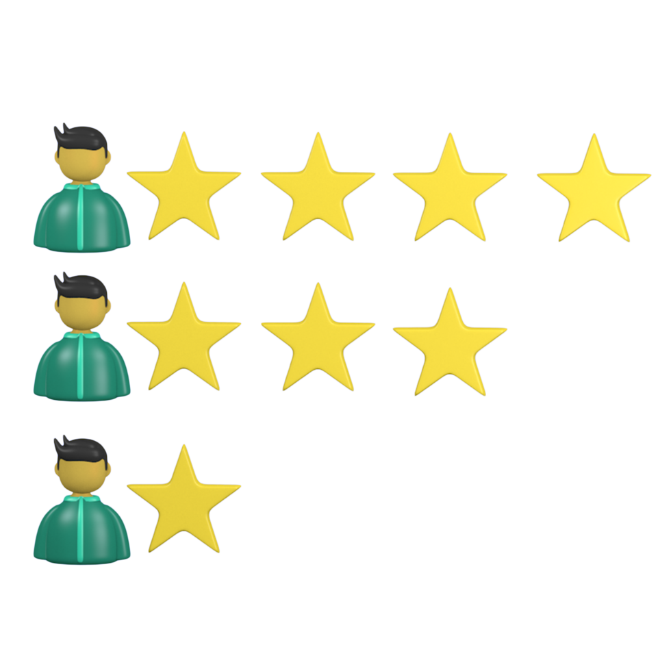 rating 3d cute shop customer icon for social media post png