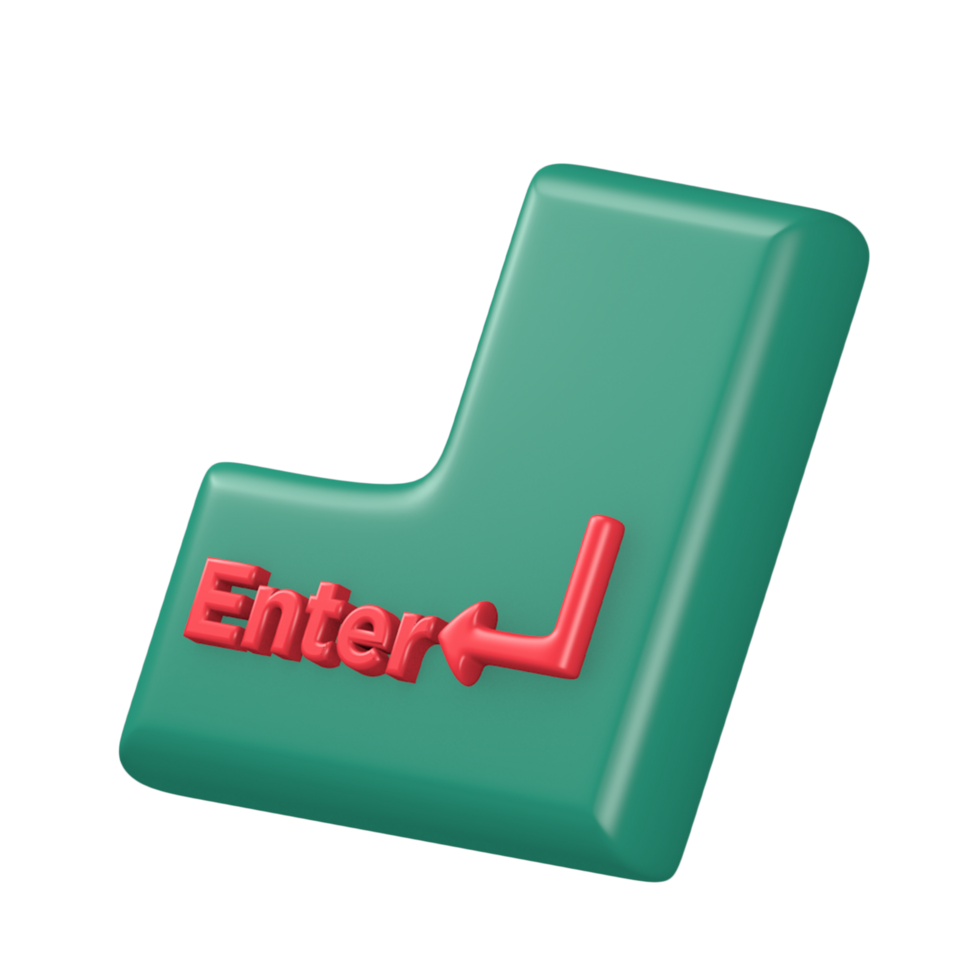 Enter Button 3d cute shop customer icon for social media post png