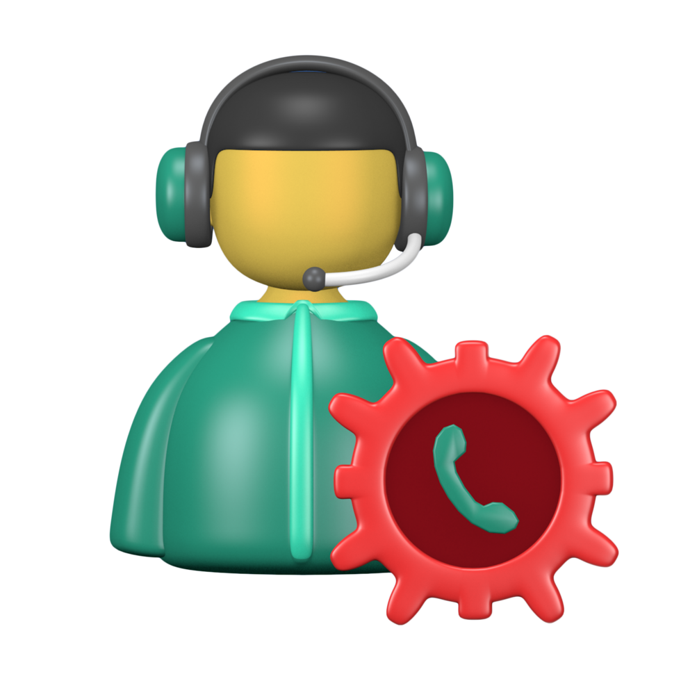 Customer Suport 3d cute shop customer icon for social media post png