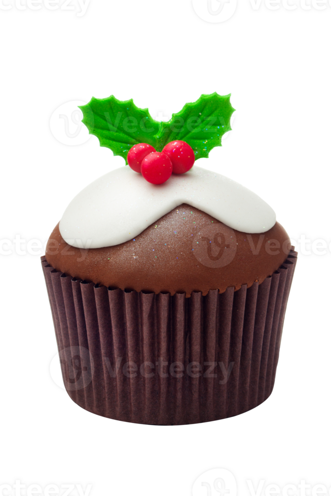 Christmas cupcake isolated on transparent background png