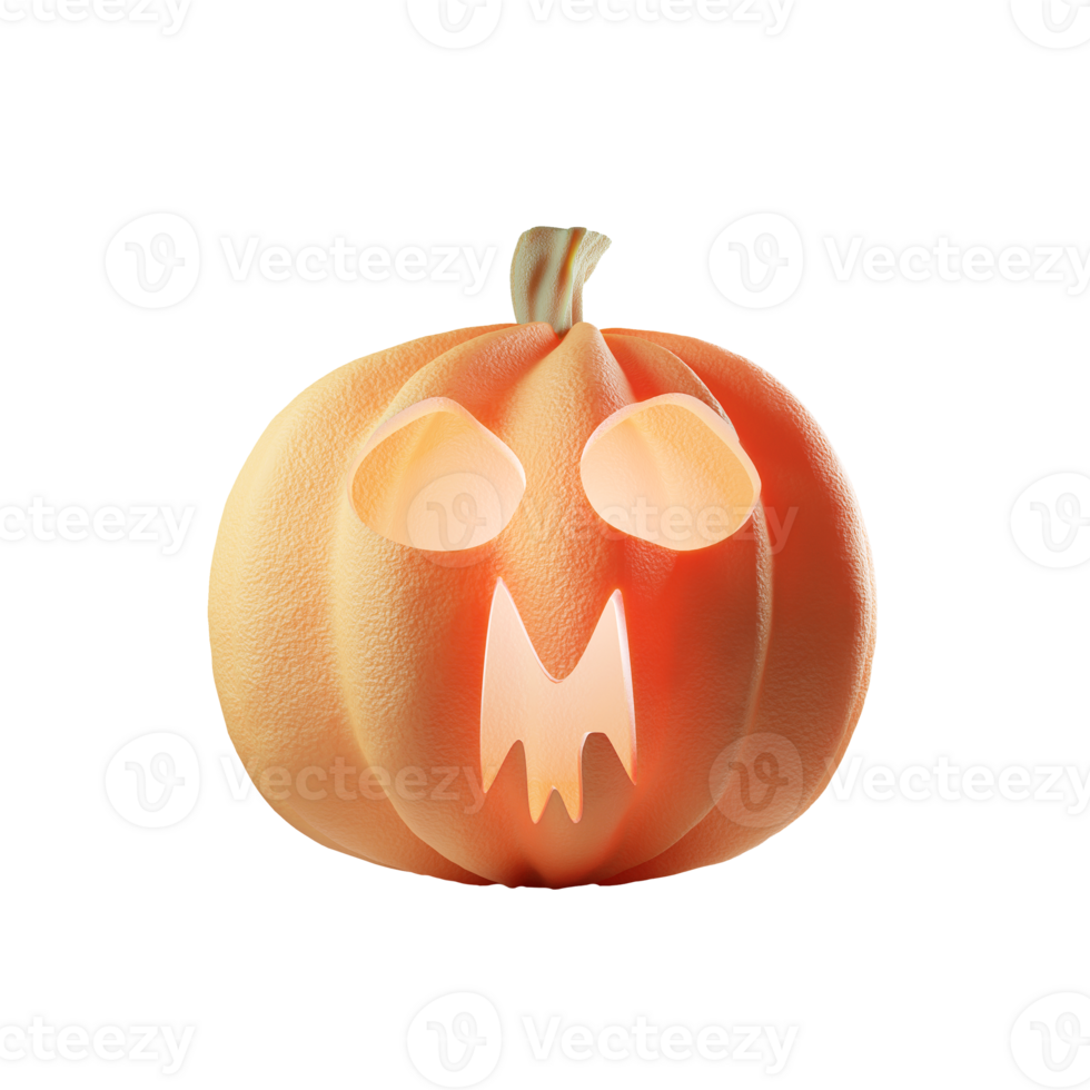 Spooky halloween pumpkin isolated on transparent background png