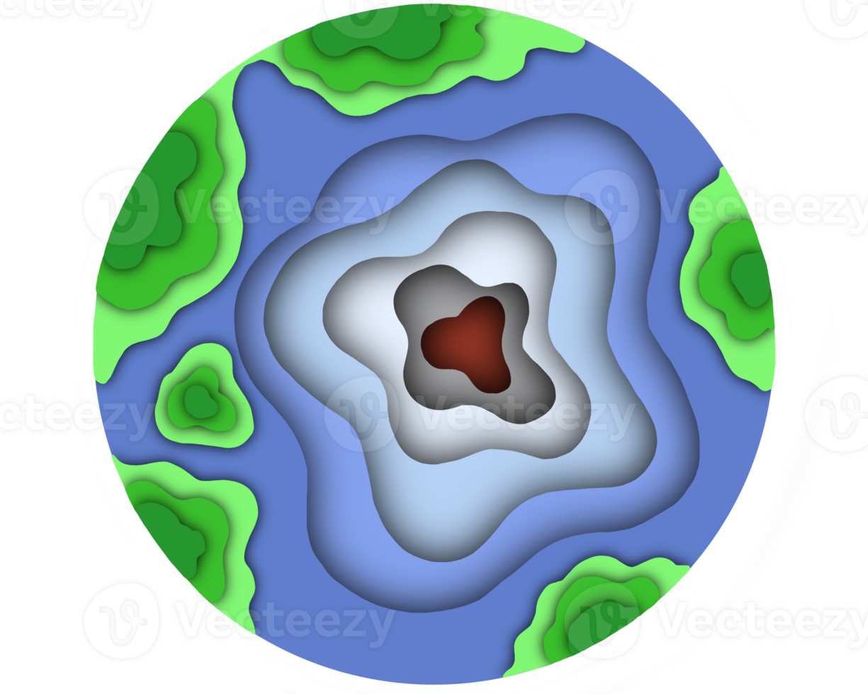 Earth illustration showing the inner layers of the Earth and the upper surface of the earth png