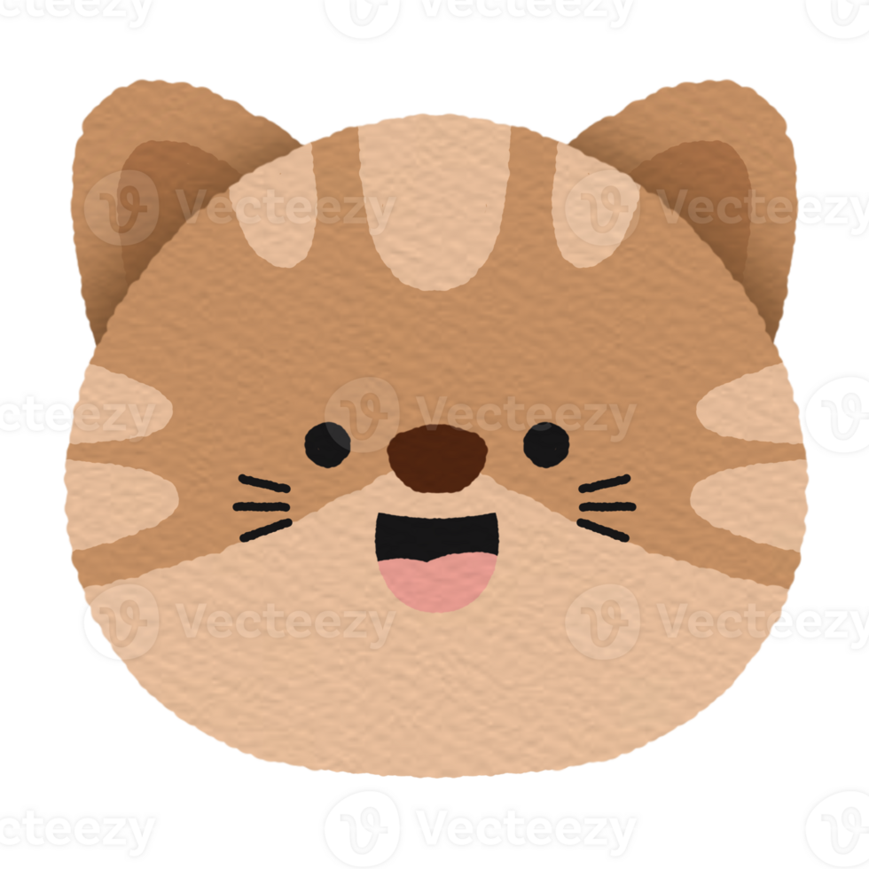 Brown tabby cat character png