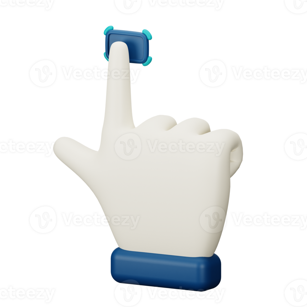 3d icon fingerprint scanner isolated on transparent background png
