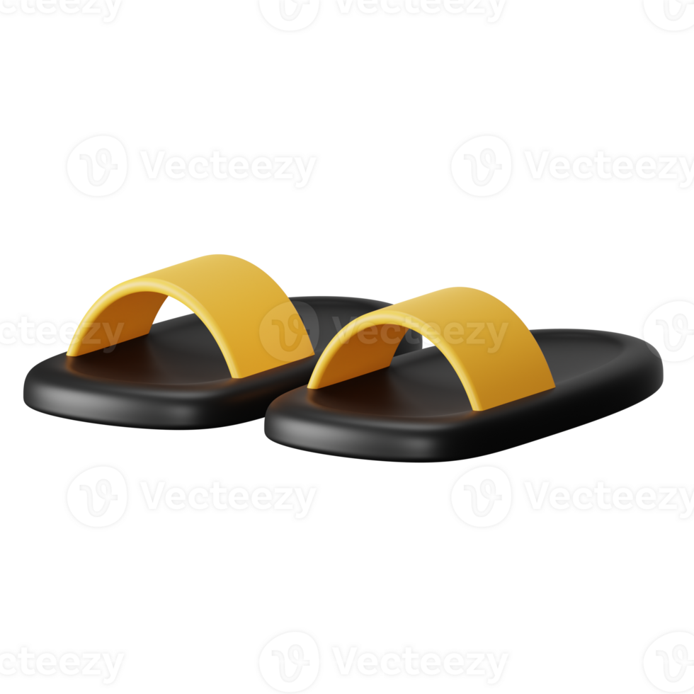 3d icon slipper isolated on transparent background png