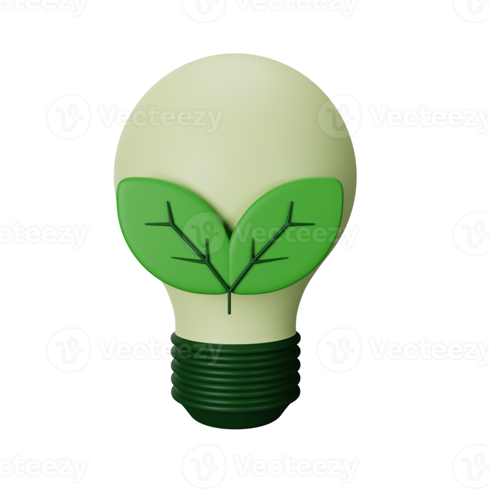 3d icon bulb isolated on transparent background png