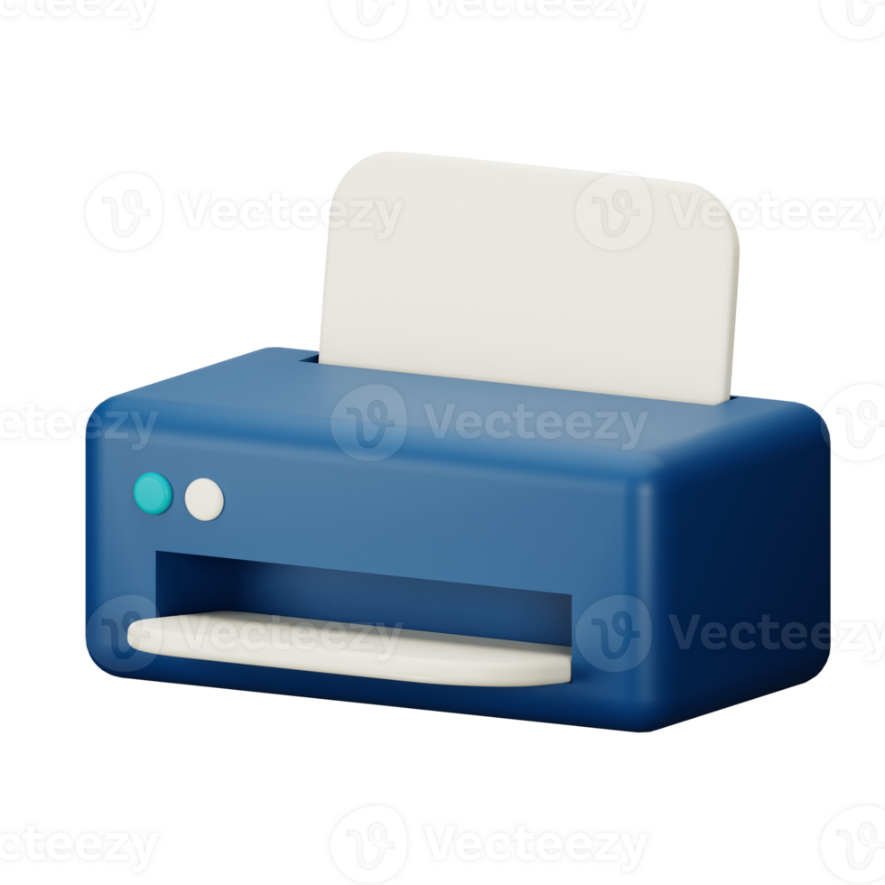 3d icon printer isolated on transparent background png