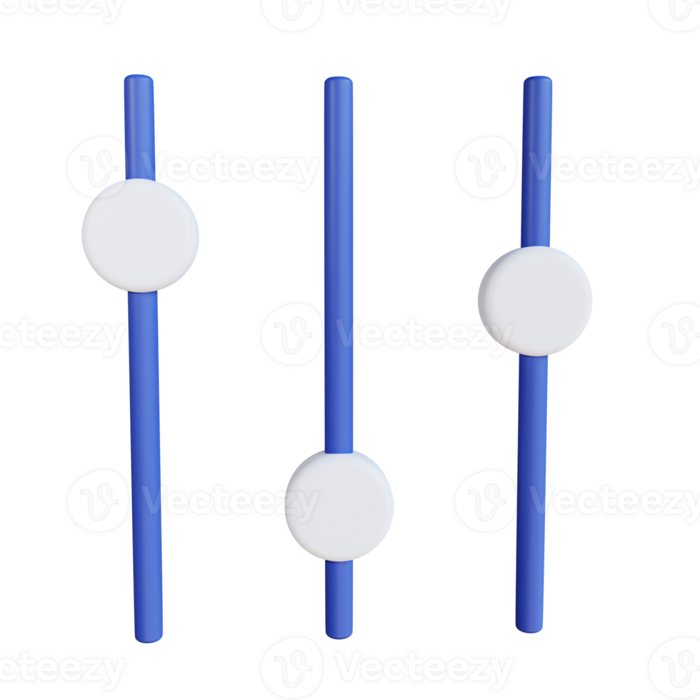 3d icon equalizer isolated on transparent background 24109111 PNG
