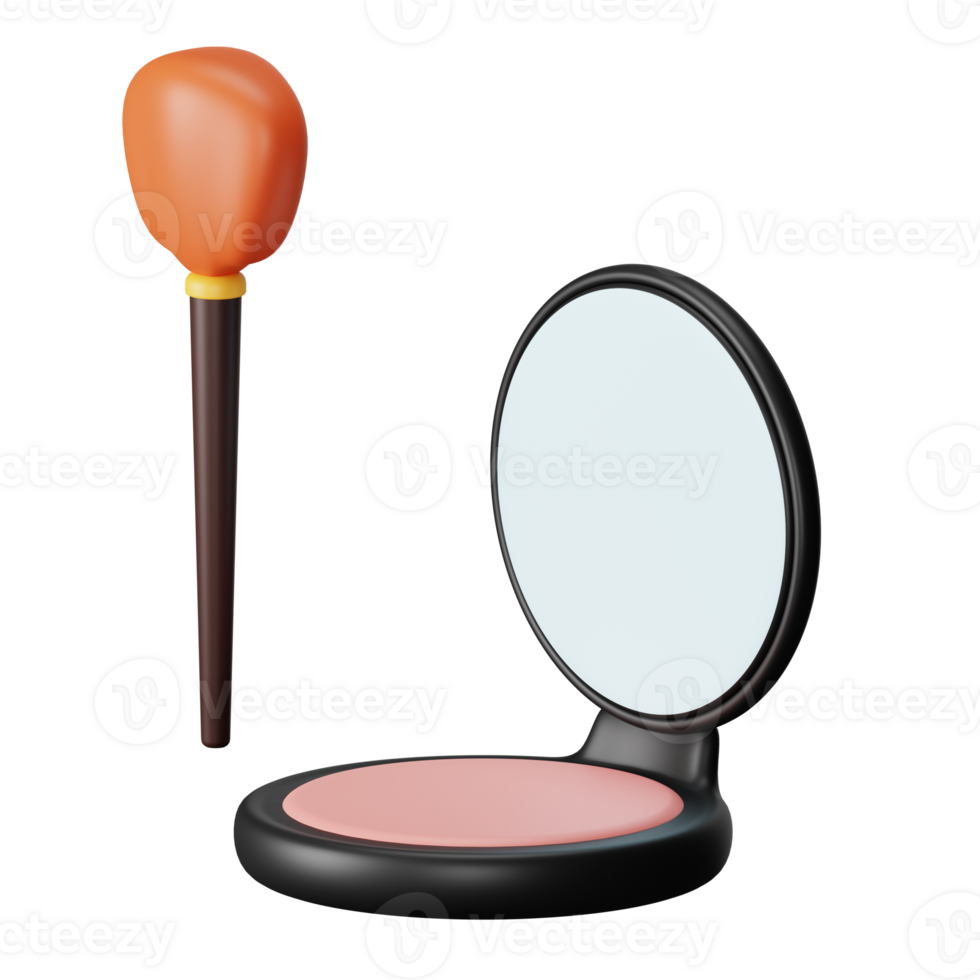 3d icon makeup isolated on transparent background png