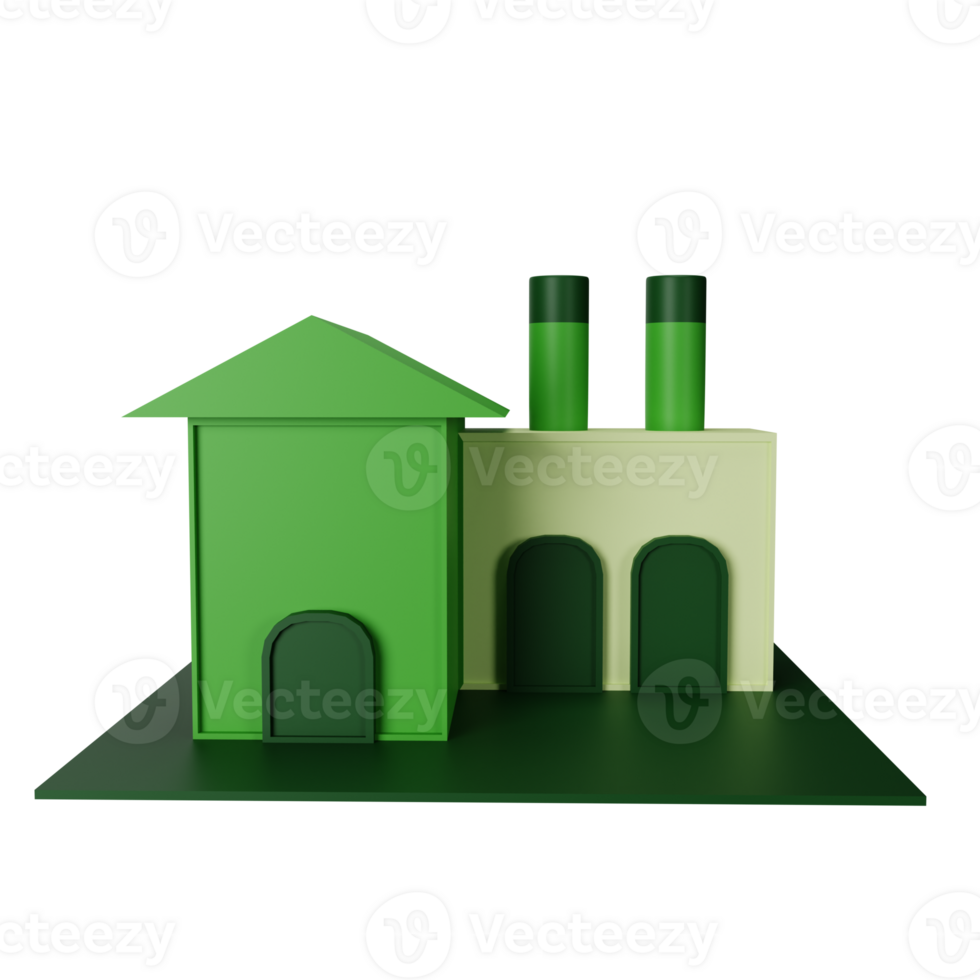 3d icon factory isolated on transparent background png