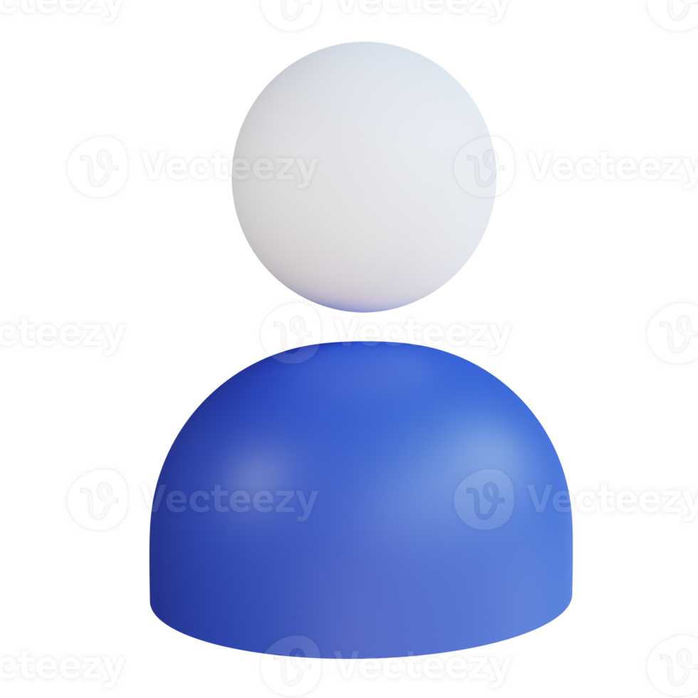 3d icon user isolated on transparent background png