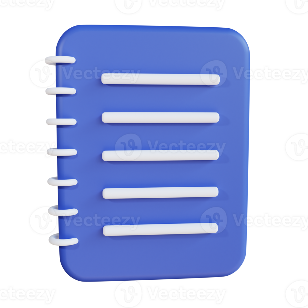 3d icon notepad isolated on transparent background png
