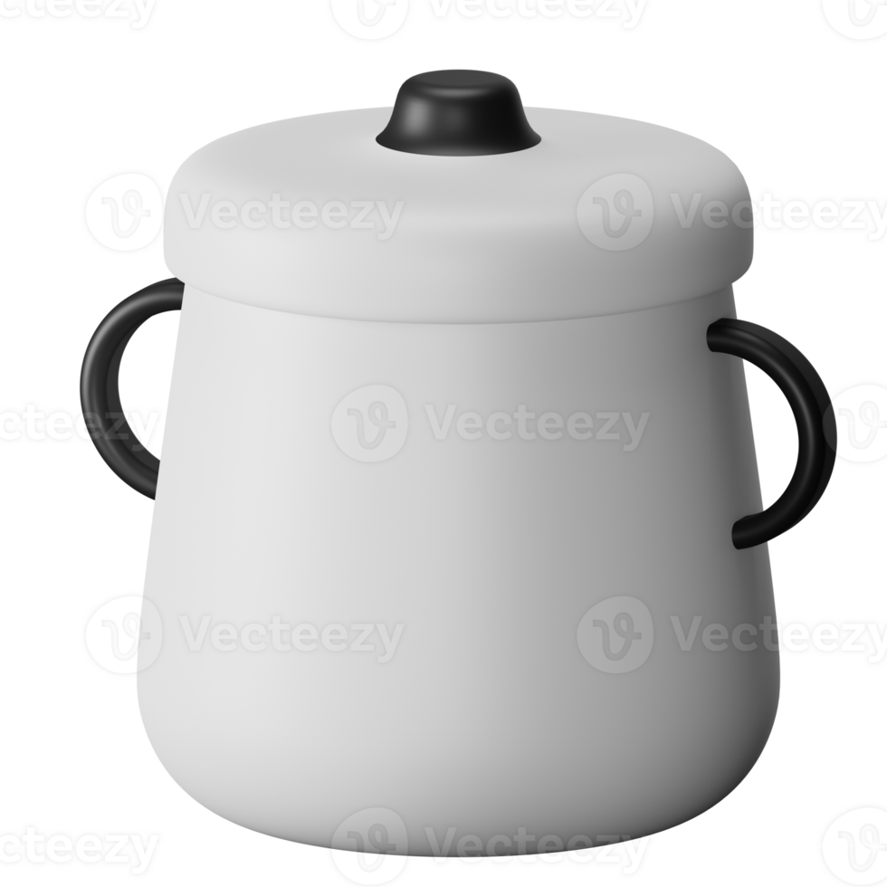 3d icon pot isolated on transparent background png