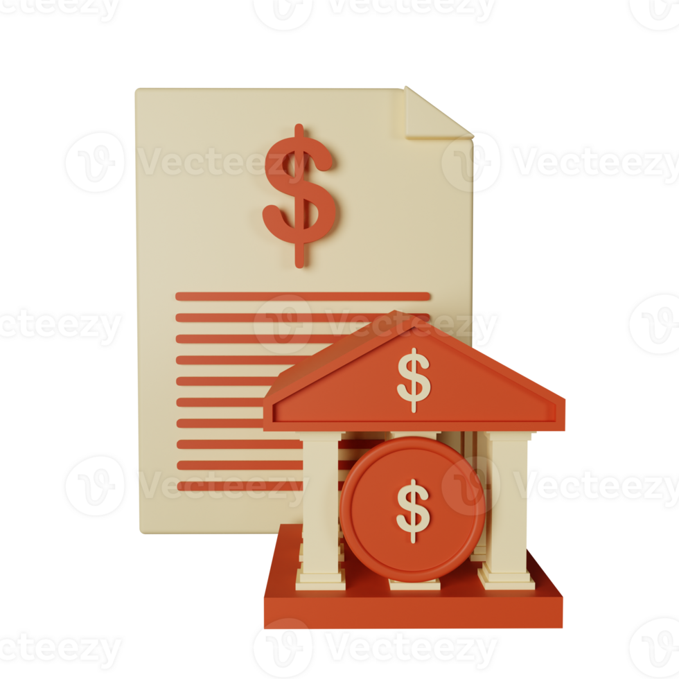 3d icon loan isolated on transparent background png